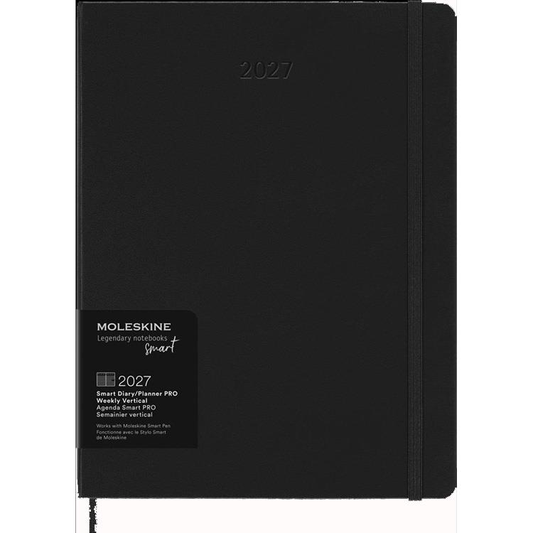 2027年1月始まり手帳 週間バーチカル XLサイズ ハードカバー モレスキン ブラック ブラック
