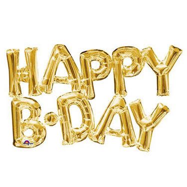 レターフレーズ ハッピーバースデー ゴールド