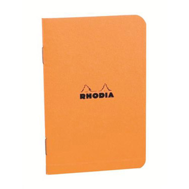 クラシック ホチキス留めミニノート 方眼 オレンジ