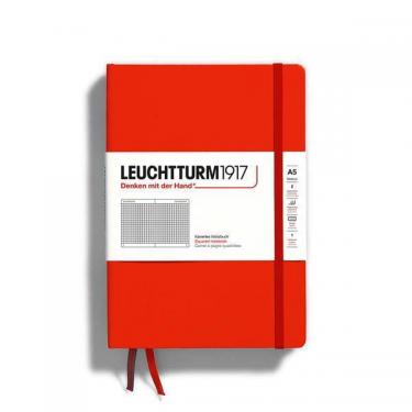 ロイヒトトゥルム ハードカバーノート ミディアム A5 方眼罫 フォックスレッド