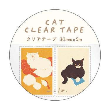 クリアテープ mula キャット 30mm ねこ切手
