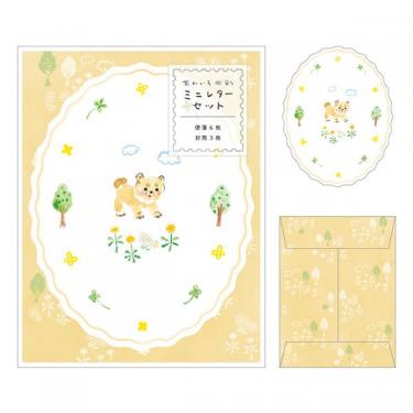 あわいろ水彩 ミニレターセット おさんぽいぬ