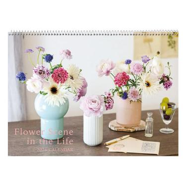 2026年1月始まりカレンダー 壁掛け フラワーシーン