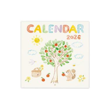 2026年1月始まりカレンダー 壁掛け 水彩