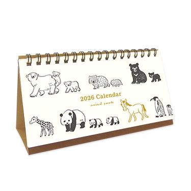 2026年1月始まりカレンダー 卓上 アニマルパレード