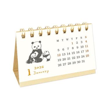 2026年1月始まりカレンダー 卓上 名刺サイズ アニマルパレード