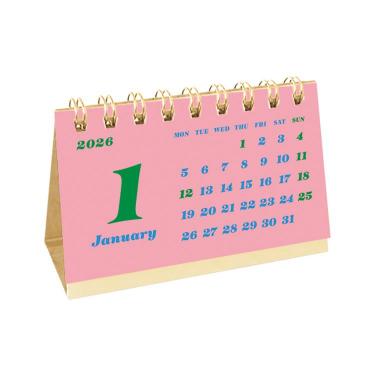 2026年1月始まりカレンダー 卓上 名刺サイズ グラフィック