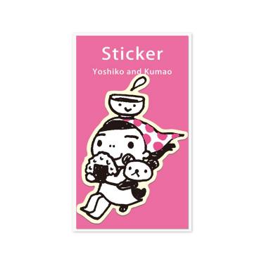 よしこちゃんダイカットステッカー ピンク
