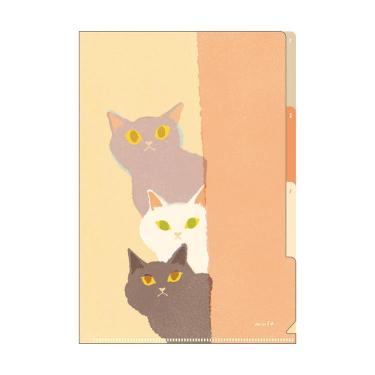 クリアホルダー3ポケット A5 mula キャット トリプルアイスクリーム