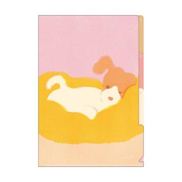 クリアホルダー3ポケット A5 mula ドッグ よんだ？