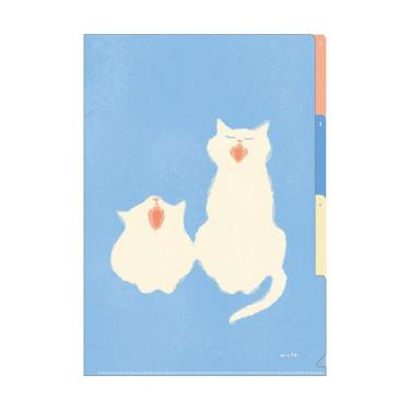 クリアホルダー3ポケット A4 mula キャット にゃあ