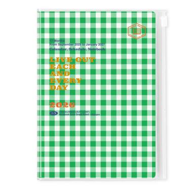 2025年9月始まり手帳 月間 A5 ギンガムグリーン