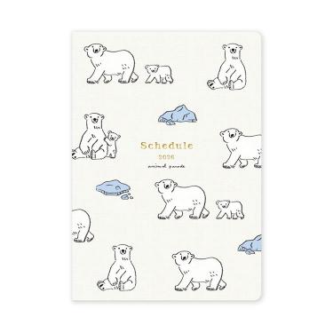 2026年2月始まり手帳 月間 B6 アニマルパレード シロクマ