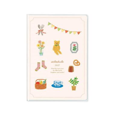 2026年9月始まり手帳 月間 B6 刺繍 蚤の市