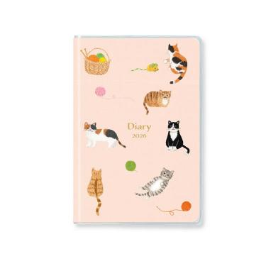 2026年2月始まり手帳 月間 A6 6匹の猫