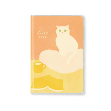2026年2月始まり手帳 月間 A6 mula ねこ・クッション横取り