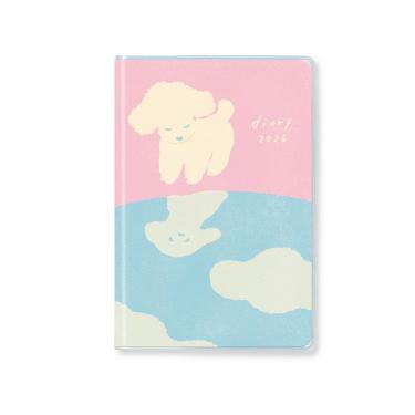 2026年2月始まり手帳 月間 A6 mula いぬ・晴れ