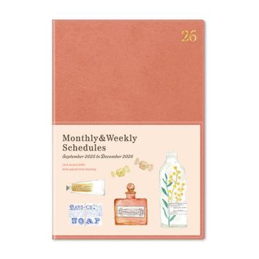 2025年9月始まり手帳 週間ブロック B6 アッシュピンク