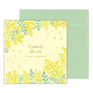 二つ折り寄せ書き ミモザ