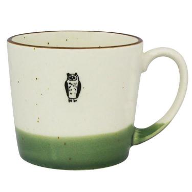 掛け分けマグ ミミズク 320ml グリーン