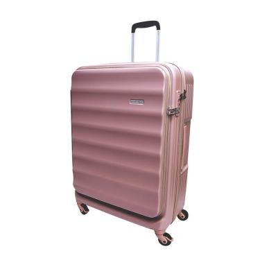大型キャリーケース 容量95L 高さ68cm フロントオープン ファスナーキャリーケース ピンク
