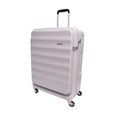 大型キャリーケース 容量95L 高さ68cm フロントオープン ファスナーキャリーケース ベージュ