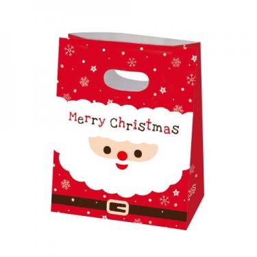 クリスマス 小判抜き角底バッグ ハッピーサンタ