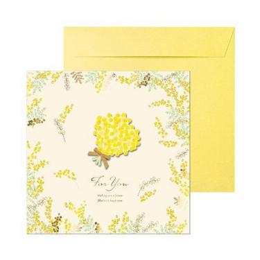 二つ折り色紙 ウッド ミモザ