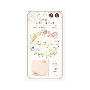 色紙デコシールセット グリタリングフラワー