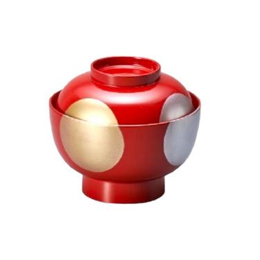 雑煮椀 日月 4.5 朱