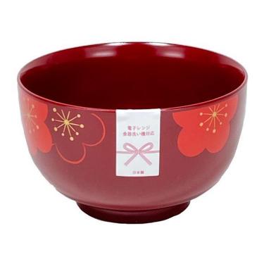 山中塗 どんぶり 福梅 700ml 朱