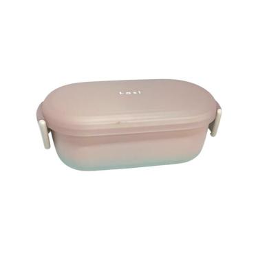 レクタングルランチ 600ml ピンク×グリーン お弁当箱