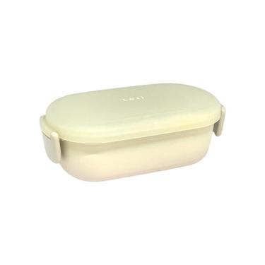 レクタングルランチ 600ml アイボリー×ピンク お弁当箱