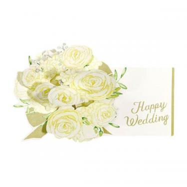ウェディングカード ポップアップ フラワー