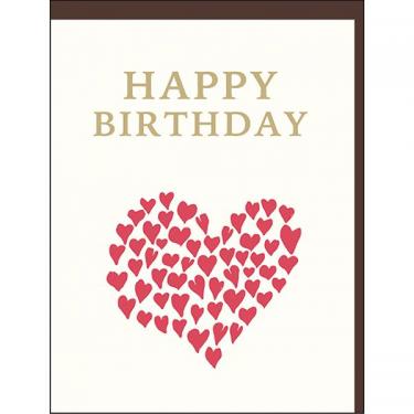 バースデーミニカード レタープレス ハート