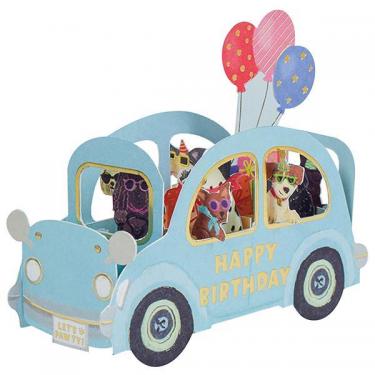 バースデーカード パーティーカー ドッグ