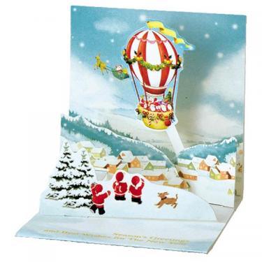 クリスマスミニカード ポップアップ ミニサンタ P-270