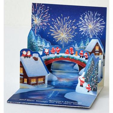 クリスマスミニカード ポップアップ ミニサンタ P-271