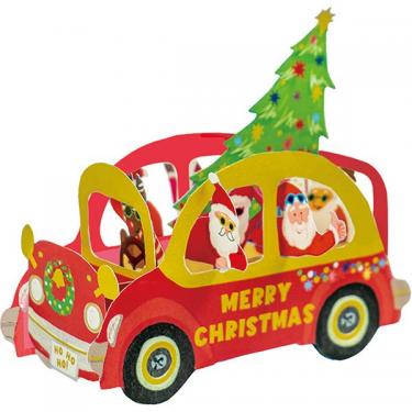 クリスマスカード 立体 パーティーカー サンタ