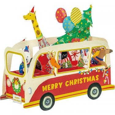 クリスマスカード 立体 パーティーカー アニマル