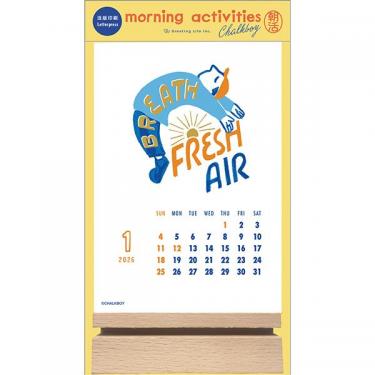 2026年1月始まりカレンダー 卓上 レタープレススタンド チョークボーイ