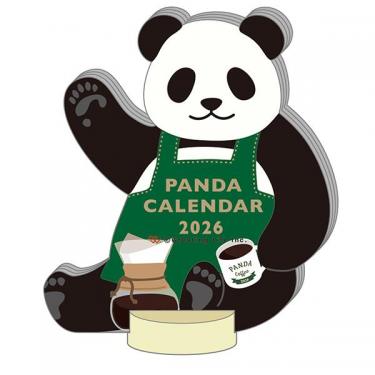 2026年1月始まりカレンダー 卓上 アニマルダイカット パンダ
