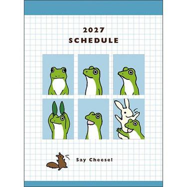 2027年1月始まり手帳 月間 A6 かえるの時間 ブルー