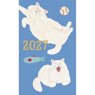 2026年12月始まり手帳 月間 B6スリム キャットアンド ブルー