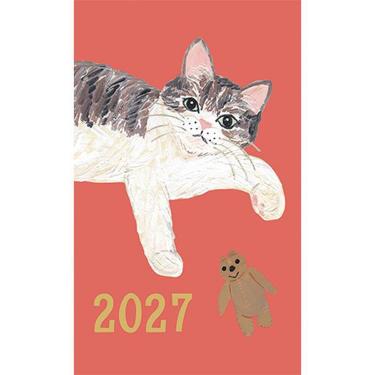 2026年12月始まり手帳 月間 B6スリム キャットアンド レッド