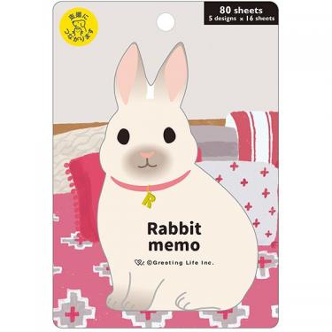 アニマルダイカットメモ うさぎ