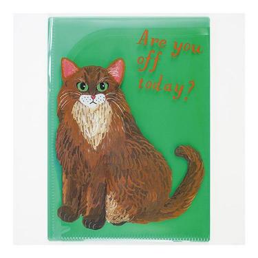 6ポケットクリアホルダー A5 そで山かほ子 CAT& グリーン