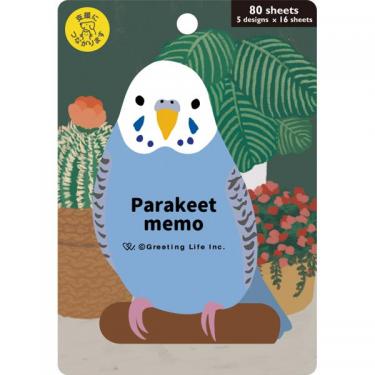 アニマルダイカットメモ インコ