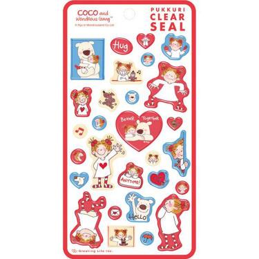 ぷっくりクリアシール ココちゃん レッド