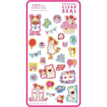 ぷっくりクリアシール ココちゃん ピンク